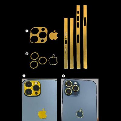 กรอบสติ๊กเกอร์สกินสำหรับ iPhone 13 Pro Max ด้านข้างฟิล์มกันรอย Ultra Thin Matte สติกเกอร์สำหรับ Apple 13มินิโลโก้ฟิล์มกันรอย