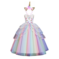 Unicorn Candy Christmas Dress Deluxe Girls แฟนซี Christening Glam Gownprom เด็ก Demon Queen แม่มดคอสเพลย์ Maleficent เครื่องแต่งกาย...