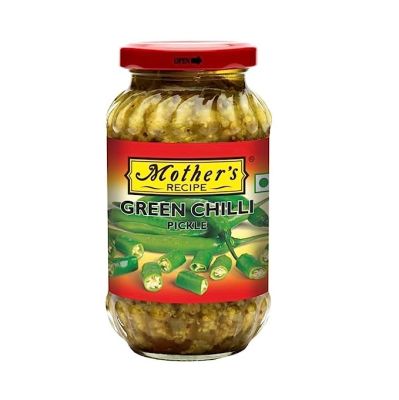 Mothers Recipe Green Chilli Pickle Bottle, 400 g