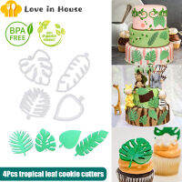 4ชิ้น Cookie Cutters,ใบไม้เขตร้อน Cookie Cutters,เครื่องตัดคุกกี้ขนาดเล็ก,ลูกอมเคี้ยวนุ่มเหมาะสำหรับ DIY ตกแต่งเครื่องมือ,เช่นเคี้ยวหมากฝรั่ง Sugarcraft Candies,ตกแต่งเค้ก,ช็อกโกแลต