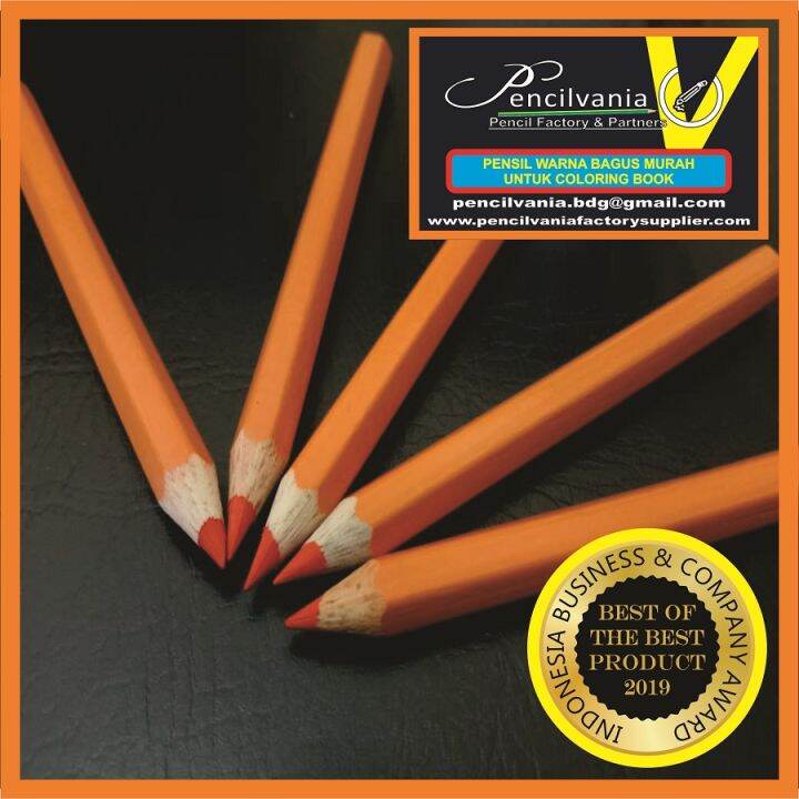 Single Color Pencil PENSIL WARNA ORANGE Bagus Satuan Pendek High