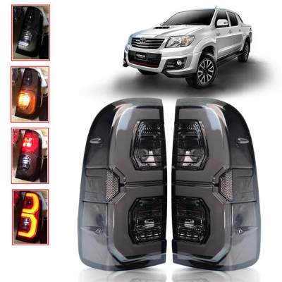 Vigoไฟท้าย VigoTaillight Revoไฟท้าย สีสโมค for TOYOTA HILUX VIGO CHAMP 2005-2014สามารถนำไปใส่รุ่นธรรมดาได้ ไฟซ้าย+ไฟขวา รวมชุดสายไฟ และหลอดไฟ