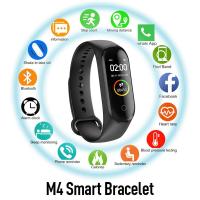 สายรัดข้อมืออัจฉริยะสายรัดข้อมือ M4สายรัดข้อมือ Fitness Tracker วัดความดันโลหิตสร้อยข้อมือเครื่องมือวัดจำนวนก้าวกีฬาเครื่องวัดชีพจรเพื่อสุขภาพ