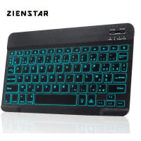 Zienstar AZERTY French Bluetooth 3.0 Rechargeable Keyboard with LED Backlight for Phone Tablet Laptop Android Windows,IOS