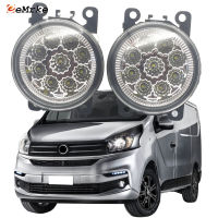 2x Car Styling 9-Pieces LED Fog Light Lamp for Fiat Talento X82 296 2016 2017 2018 2019 H11 12V Halogen DRL Fog Lights Assembly