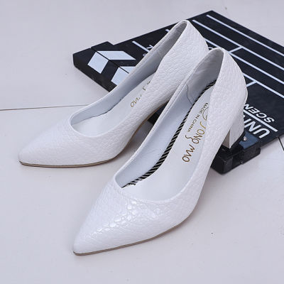 Female Pumps white Mouth Women Shoes Fashion Office Work Wedding Party Shoes Ladies Low Heel Shoes Woman Autumn u050