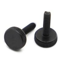 1-10pcs M3 M4 M5 M6 M8 M10 GB835 DIN653 Black Steel Knurl Flat Head Hand Tighten Thumb Screw Curtain Wall Glass Thumb Bolts