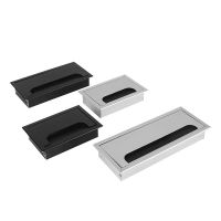 1pcs Desk cable hole cover black aluminum alloy cable box with bristle brush Computer desktop cable rectangular cable box 전선 커버