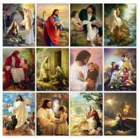 RUOPOTY 5D DIY Full Square Diamond Embroidery Jesus Needlework Diamond Painting Religion Handmade Gift Home Decoration