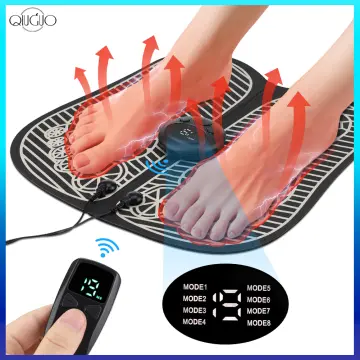 Intelligent EMS Foot Massage Pad with Remote Control,Pulse Physiotherapy Foot Pad,Micro-current Foot Massager for Leg Shaping and Slimming,Foot