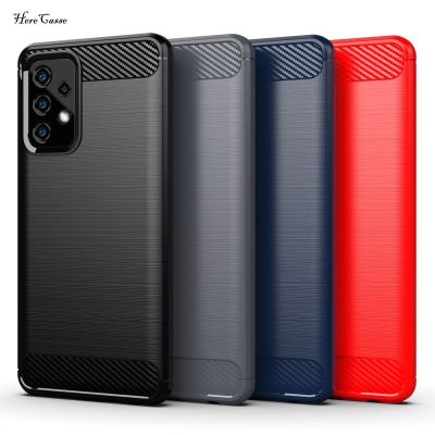 Carbon Fiber Case For Samsung Galaxy A20 A30 A40 A50 A70 A90 A51 A71 A32 5G A42 A52 A72 A53 Soft Silicone Shockproof Phone Cover Phone Cases