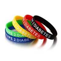 【LZ】 Medical Alert Type 1/2 Diabetes Bracelet 5Pcs Silicone Wristband Lightweight 7.5’’ Diameter Wearable Band for Kids Adult