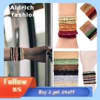 ALDRICH แฟชั่น20ชิ้นสายรัดผมแบบโบฮีเมียน,สายรัดเชือกสำหรับใช้คู่แบบโบฮีเมียนนุ่มยางรัดผมเครื่องประดับผมทันสมัย