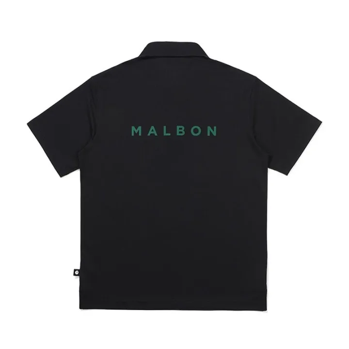 malbon-เสื้อยืดแขนสั้นผู้ชายกางเกงเล่นกอล์ฟแบบดั้งเดิมเกาหลี-เสื้อยืดสีทึบกอล์ฟกีฬาเรียบง่ายเสื้อลำลอง