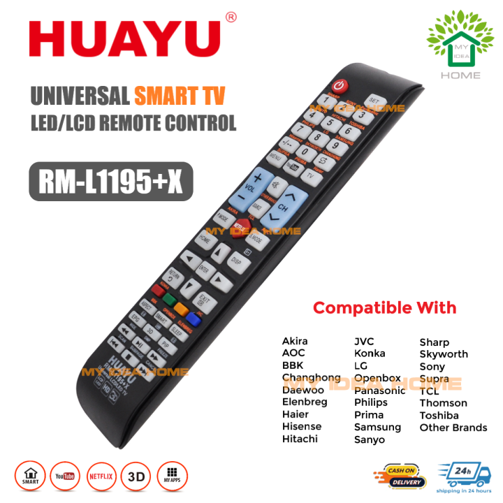 HUAYU RM-L1195+X Universal Smart TV LCD/LED Remote Control | Lazada PH