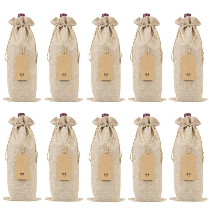 burlap-wine-bags-wine-gift-bags-with-drawstrings-single-reusable-wine-bottle-covers-with-ropes-and-tags-10-pcs