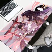 Genshin Impact Mouse Pad แผ่นรองเมาส์คอมพิวเตอร์พิมพ์ความละเอียดสูง แผ่นรองเมาส์ขนาดใหญ่ แผ่นรองพื้นยางธรรมชาติ แผ่นรองโต๊ะนุ่ม XXL 90x40