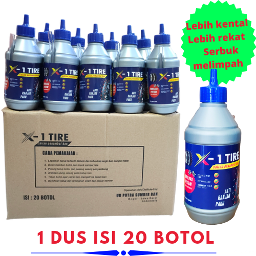 Cairan Tubles Tubeless Dus Isi Botol X Tire Cairan Penambal Ban Anti Ranjau Ukuran Ml