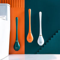 Silicone Toilet Brushes Wall Mounted Long Handle Toilet Cleaning Brush With Holder Automatic Open Close WC Bathroom Accessories