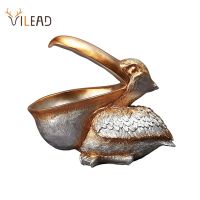 Vilead 22cm Resin Pelican Statue Key Candy Container for Home Decoration Accessories Storage Table Desk Decor Living Room Office