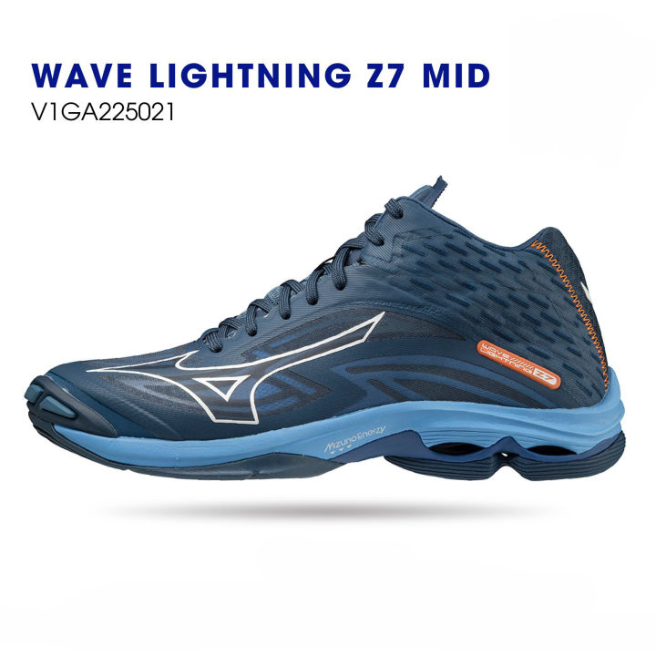 Giày bóng chuyền Mizuno chính hãng Wave Lightning Z7 Mid V1GA225021 màu  xanh 