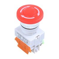 Red Mushroom Cap 1NO 1NC DPST Emergency Stop Push Button Switch AC 660V 10A