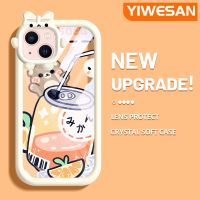 YIWESAN เคสสำหรับ iPhone 13 iPhone 13,เคสมือถือ iPhone 13 Pro iPhone 13 Pro Max เคสลายการ์ตูนหมีปิศาจเล็กๆน้อยๆนิ่มสำหรับเลนส์เคสโทรศัพท์แบบใสปลอกซิลิโคนความคิดสร้างสรรค์โปร่งใสเคสป้องกัน