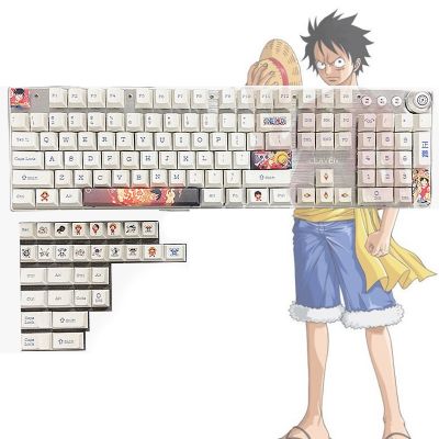 One Piece Luffy Keycaps คีย์บอร์ด Keycap PBT 5 ด้าน Dye Sublimation Anime Key Caps สำหรับโปรไฟล์เชอร์รี่ 87 104 108 คีย์