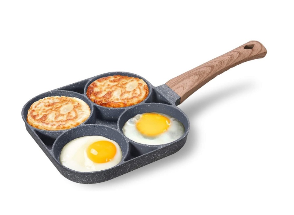 Multi Egg Frying Pan 4 Hole Omelet Pan Non Stick Frying Pans Breakfast Pancake Maker for Induction Cooker Gas Stove 