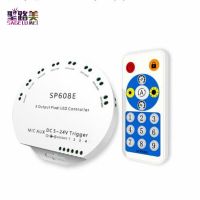 Sp608e Dc5v-24v Ws2812b Music Controller Ws2811 Ws2815 8ch Signal Led Light Strip Built In Mic Ios Android Bluetooth-compatible