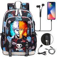 【CW】 New Anime Bleach Teenager USB Laptop Kids Boys School Book Schoolbags Men Bagpack