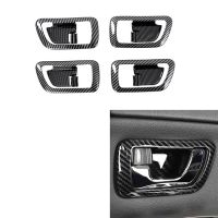 4Pcs Carbon Fiber Inner Door Handle Bowl Panel Cover Trim for Mitsubishi Pajero 2007-2019 Interior Mouldings