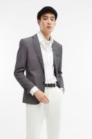 LTD เสื้อเบลเซอร์คอปกป้าน ผู้ชาย สีเทา | Notch Lapel Blazer | 3408