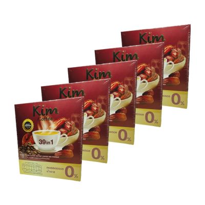 คิม คอฟฟี่ Kim Coffee 39in1 กาแฟอินทผาลัม กาแฟเพื่อสุขภาพ 10 ซอง ( 5 กล่อง )