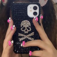 Rhinestone Bling Crystal Phone Case Chain For iPhone 11 12 13 14 Pro Max X Xs XR 7 8 Plus SE 2 3 10 Transparent Bumper Cover