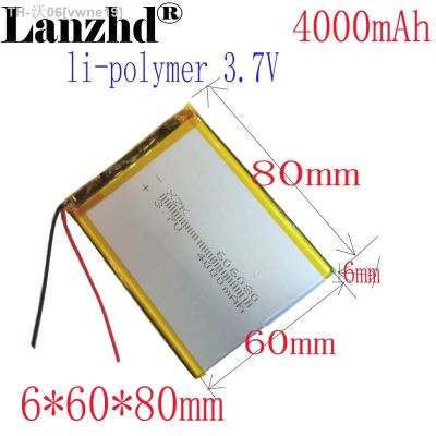1-12PCS Li ion batteries 3.7V 4000mAh lithium-ion Li polymer battery For mobile power charge treasure tablet pc BANK GPS 606080 [ Hot sell ] vwne19