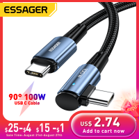 Essager USB C ถึง Type C สาย PD100W 60W Fast Charger 90 องศาสายชาร์จสำหรับ Xiaomi Samsung Huawei MacBook iPad-Toutou Store