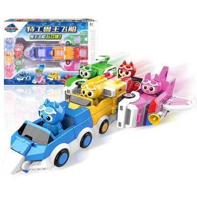 5 IN 1 Super Dino Power Mini Force Transformation รถของเล่น Action Figures Mini Force X Deformation Airship Toy