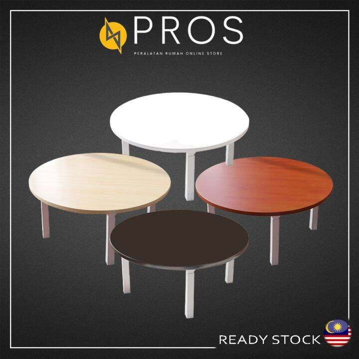 PROS Japanese Style Foldable Round Table Small Table Living Room Dining Table Indoor For Child