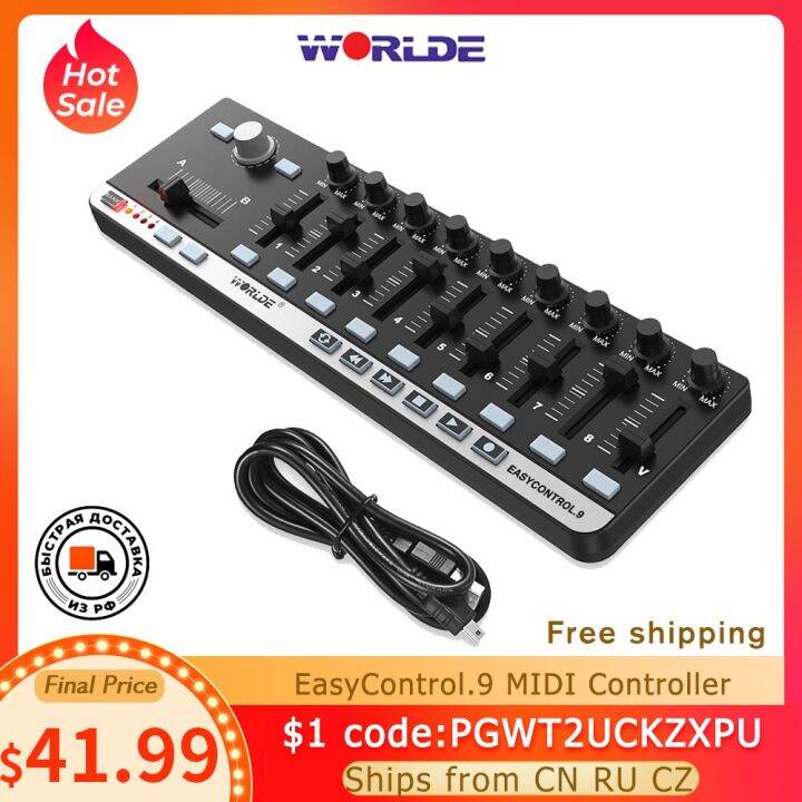 Worlde Easycontrol.9 MIDI Controller Keyboard Portable USB 9 SlimLine