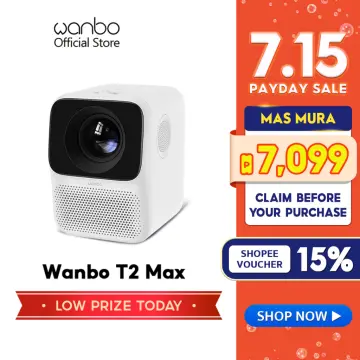 2023 Wanbo New T2 Max Projector 1080P 4K Decode Portable Android 9.0  Bluetooth Phone Mirror Speaker