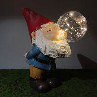 เรซิ่น Dwarf Bubble Solar Light Figurines สำหรับภายใน Pygmy ตกแต่งรูปปั้น Home Garden Courtyard Decor Accessorie