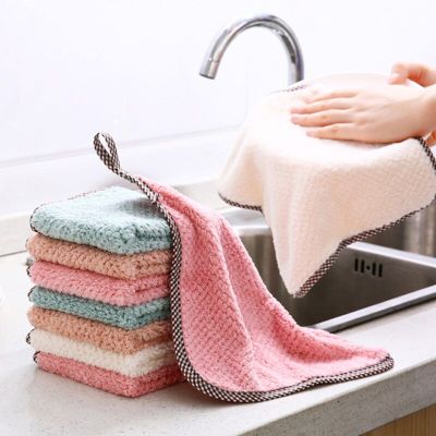 ผ้าขนหนูจานครัวบ้านหนา5/10ชิ้นน้ำมันไม่ติดผ้าเช็ดโต๊ะดูดซับพรมสำหรับห้องครัวผ้าเช็ดจานแผ่นขัดถู