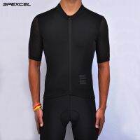 SPEXCEL Top QUALITY BLACK PRO TEAM AERO CYCLING JERSEY SHORT SLEEVE GENTLEMAN CYCLING GEAR Ropa Ciclismo Italy fabric sleeve