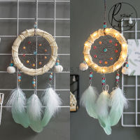 ตาข่ายดักฝัน DREAM CATCHER เครื่องรางดักฝัน รุ่น ไม้สาน แบบกลม (มีทั้งแบบธรรมดาและมีไฟ LED)