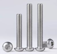 UNC 1/4-20  5/16-18 304 Round Head Hex Hexagon Socket Machine Screws Stainless Steel Pan Head Allen Bolts Nails Screws Fasteners