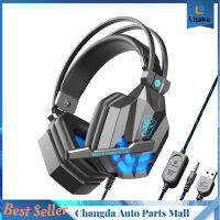 Sy850mv Illuminated Wire Control Gaming Headset หูฟังตัดเสียงรบกวนพร้อมไมโครโฟนสำหรับ Ps4