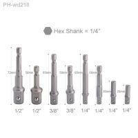 Hex Shank Socket Adapter to 1/4 quot; 3/8 quot; 1/2 quot; Impact Driver Drill Nut Power Extension Bar