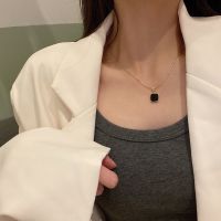 [COD] square pendant collarbone necklace ins cold style design niche fashionable and versatile net red temperament