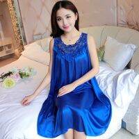 Baju Tidur Wanita Plus Size M-5XL Piyama Loose Womens y Sling Simulation Ice Silk Pajama Nightdress Baju Tidur SleepsuitTH